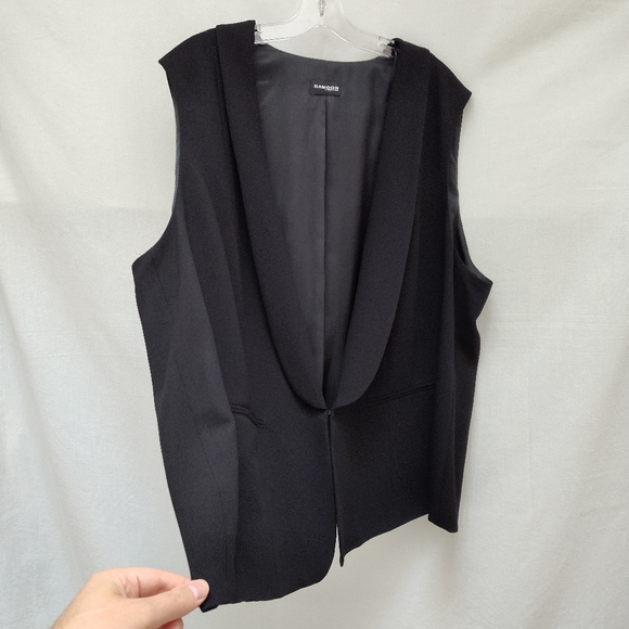 Samoon black vest sleeveless open US 22 plus size 52 business office career job - Picture 4 of 10